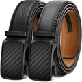 Men's Ratchet Belt 2 Pack - Leather Click Adjustable Belts