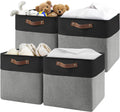13 Inch Cube Storage Bins Set of 4 - Sturdy Foldable Shelf Organizers