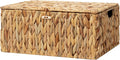 Extra Large Wicker Storage Basket with Lid - Natural Water Hyacinth