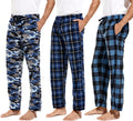 Mens Microfleece PJ Pajama Pants 1Pack or 3Pack - Warm Plaid Lounge