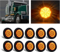 2 in Amber 9LED Round Sealed Marker Light 10-Pack - High Visibility