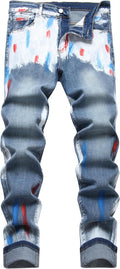 Men's Ripped Jeans Slim Fit Distressed Straight Leg - Casual Edge