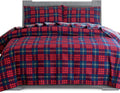 California King 100% Turkish Cotton Flannel Sheet Set - Plaid Red/Navy