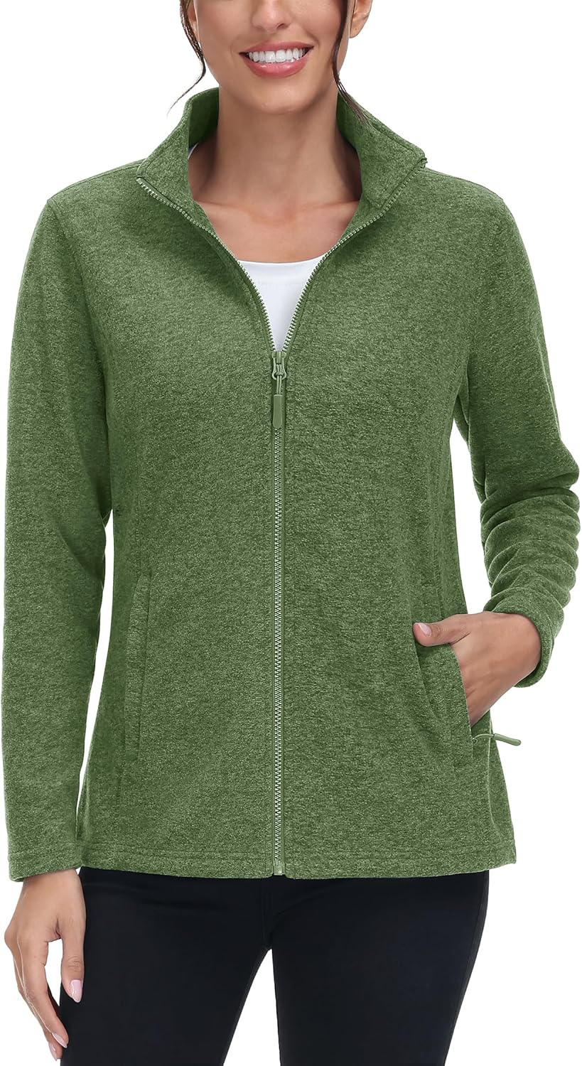 TACVASEN Women's Full Zip Fleece Jacket for Winter Comfort