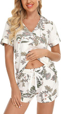 Senert Pajamas Set For Women Short Sleeve Button Down Sleepwear