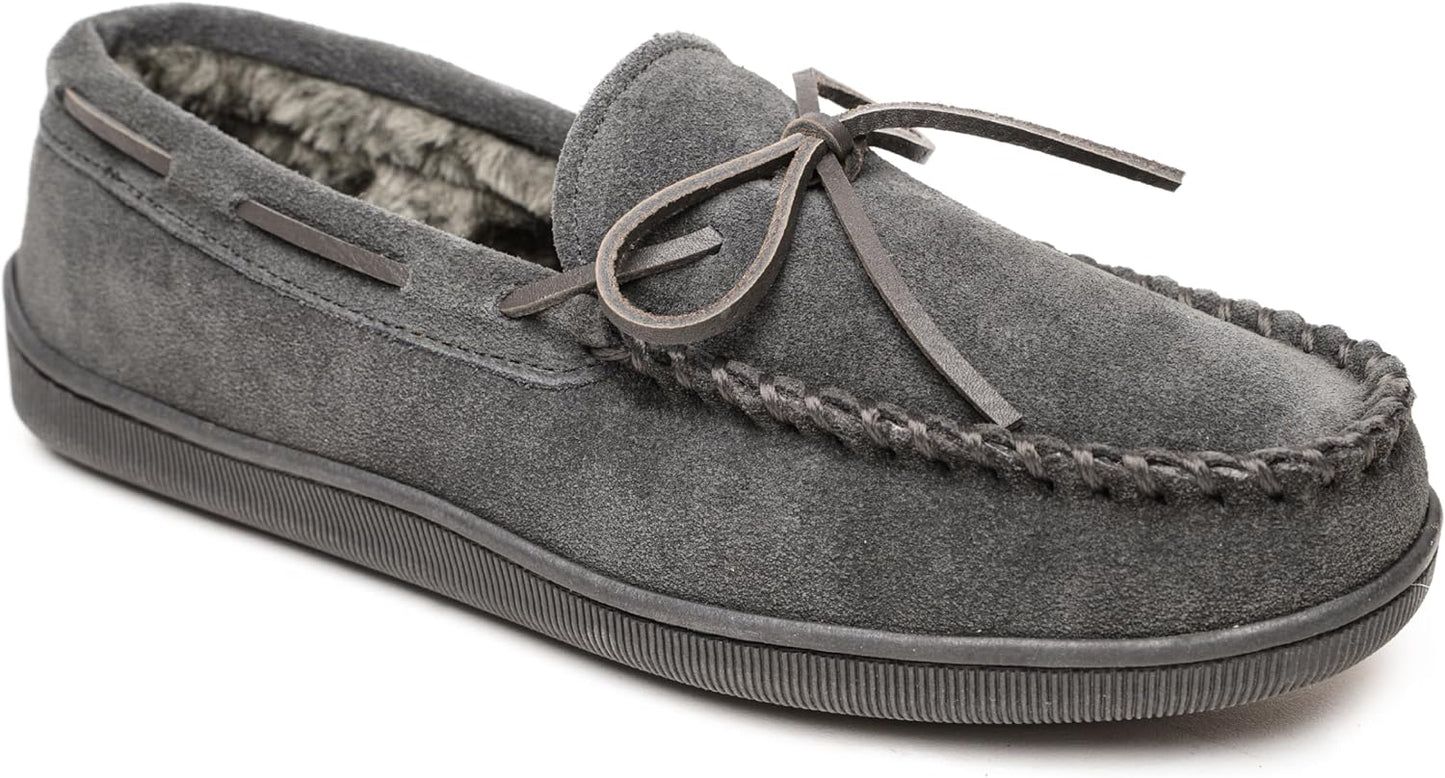 Minnetonka Men's Pile Lined Hardsole Slipper for Comfort