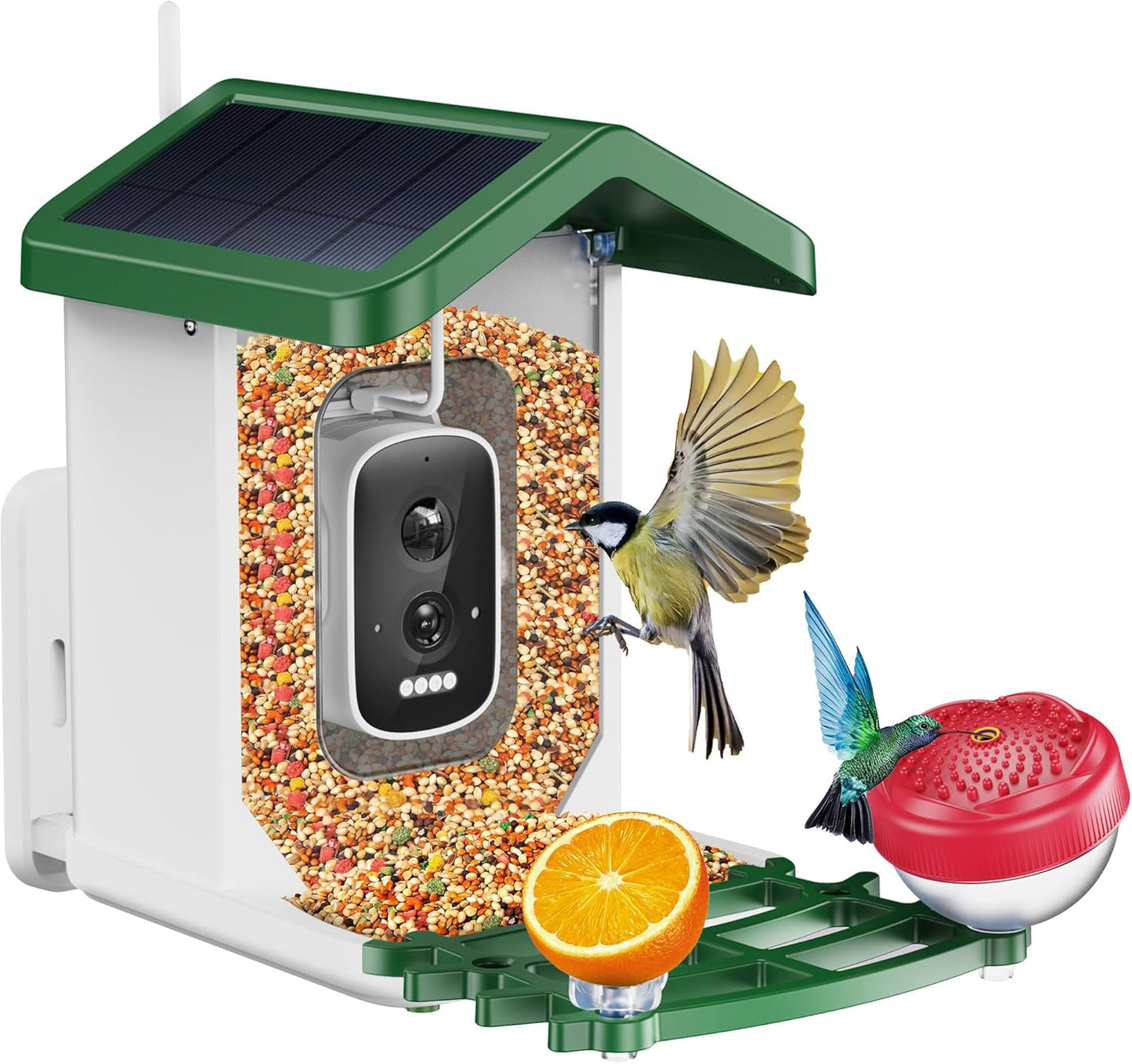 Smart Bird Feeder w/ 2.5K Camera - Solar-Powered, Live View!
