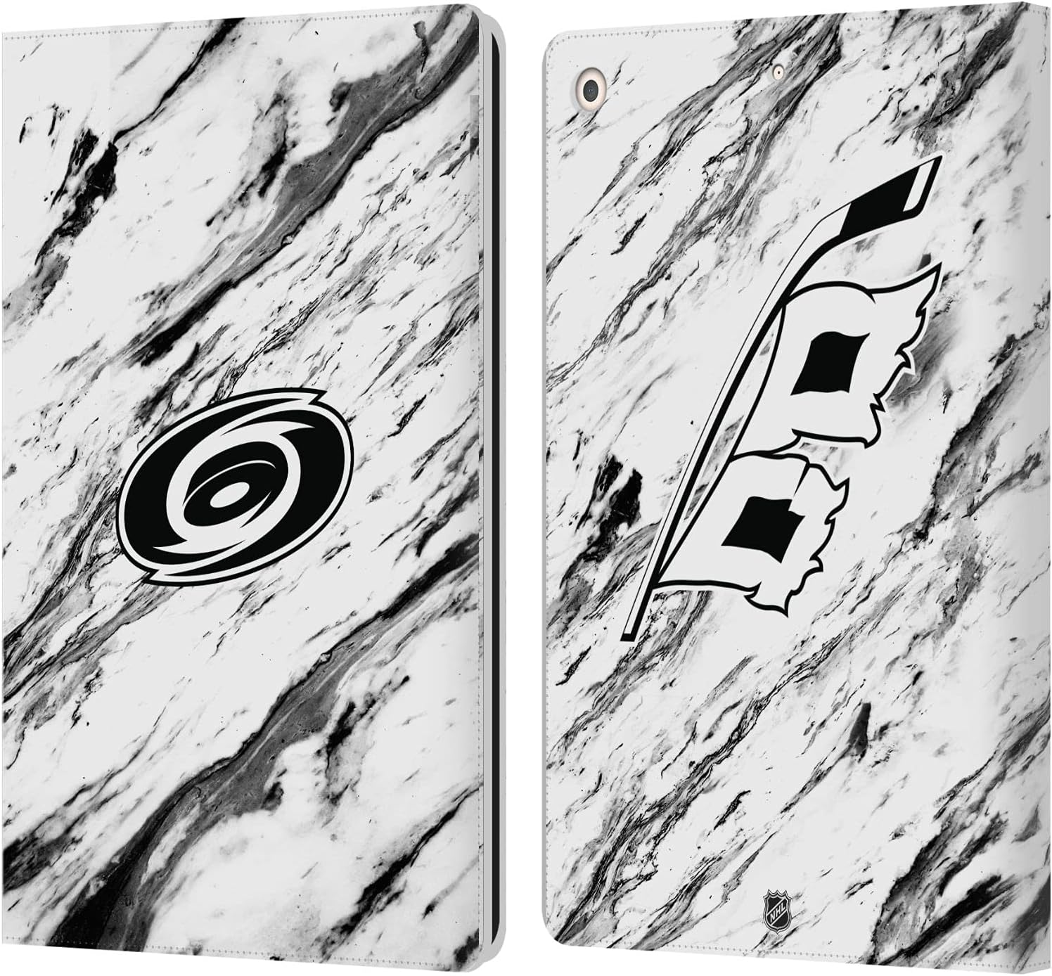 NHL Marble Carolina Hurricanes Leather Wallet Case for iPad 10.2