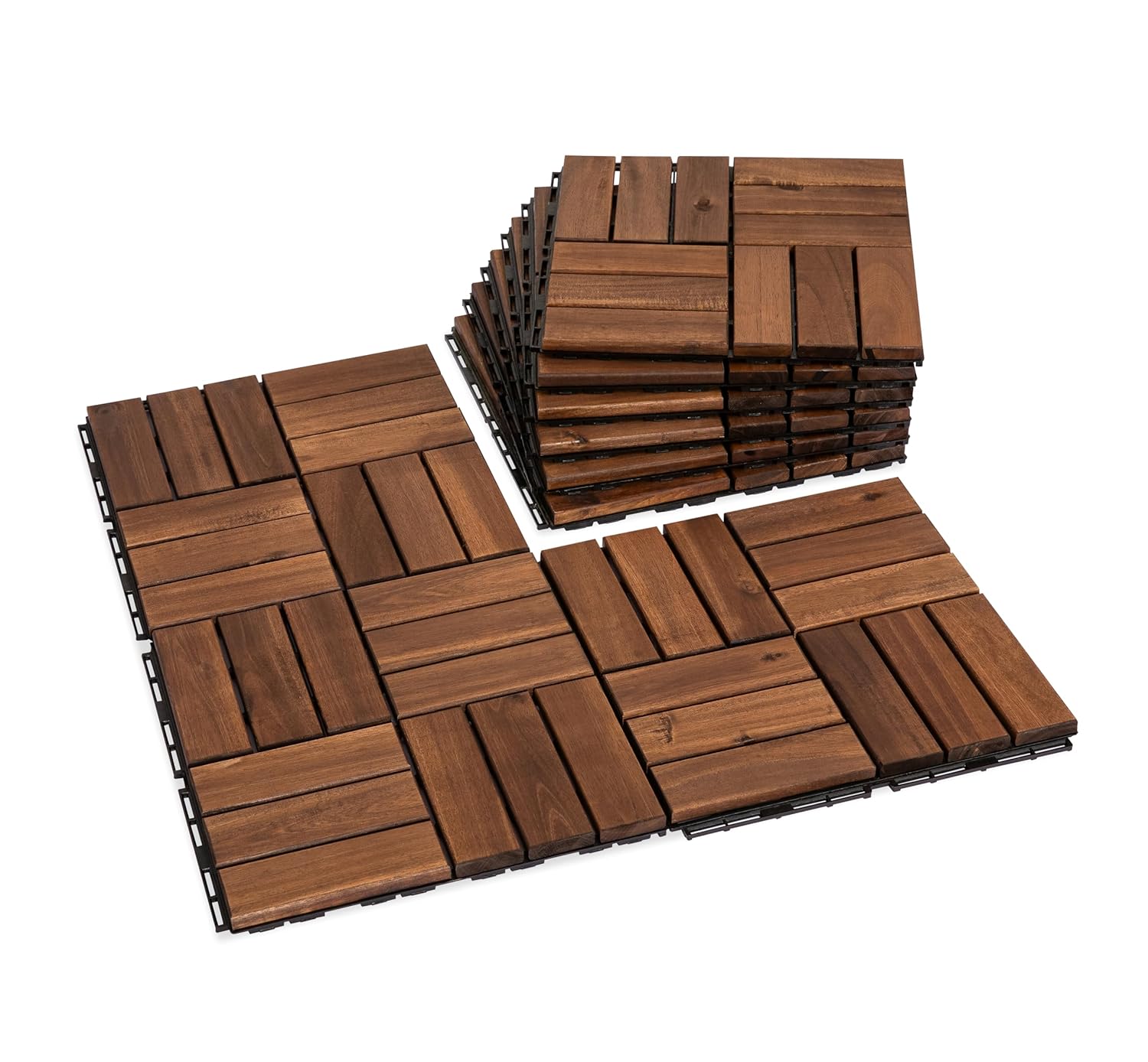 Acacia Wood Flooring Interlocking Deck Tiles for Stylish Patios