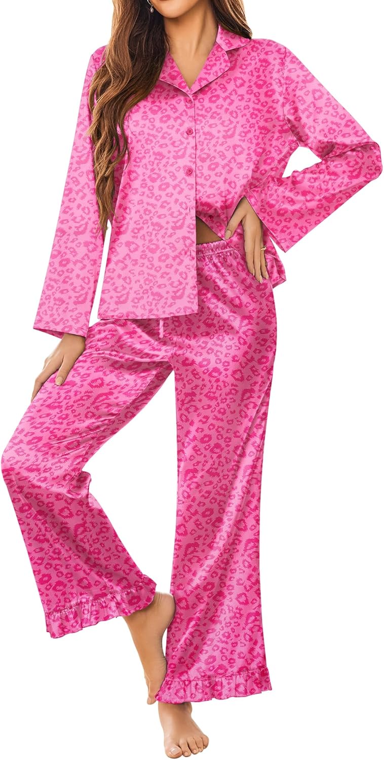 Ekouaer Silk Satin Pajamas Set for Women - Soft Sleepwear