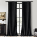 Long Black Curtains for Living Room Black Out Drapes - 102 in Length