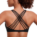 CRZ YOGA Strappy Sports Bra - Criss Cross Back Wireless Padded Cami