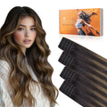DOORES Invisible Tape In Hair Extensions - Natural Invisi Edge Blend