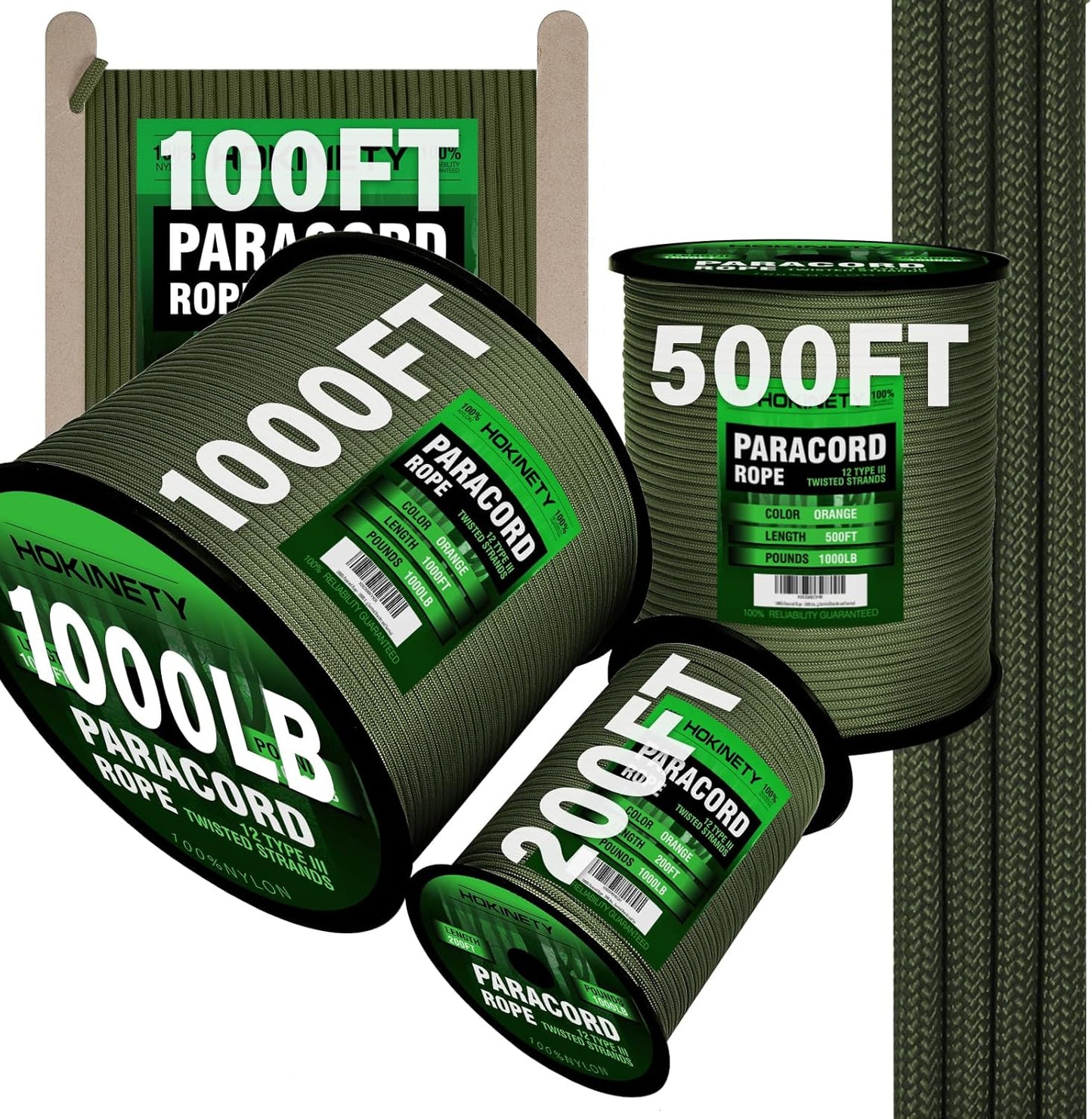 Ultimate 1000Ib Paracord Rope - Multi-Length Options, 12 Strand Para Cord for Outdoor Adventures