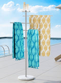 KES Outdoor Towel Tack for Hot Tub and Pool - Stable Marble Base