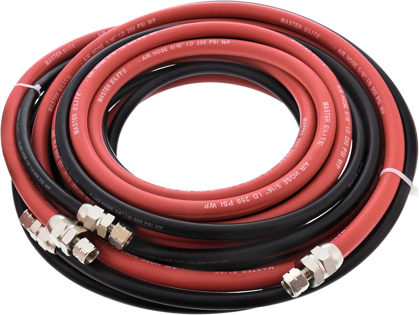 Master Elite Series 25 Foot Air and Fluid Hose Assembly Set
