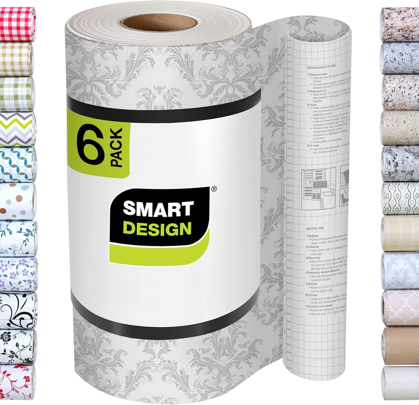 Smart Design Bonded Grip Shelf Liner - Non Adhesive & Easy Clean