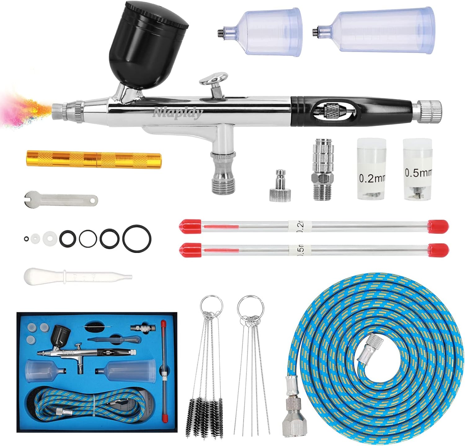 Dual-Action Airbrush Kit for Precision Painting