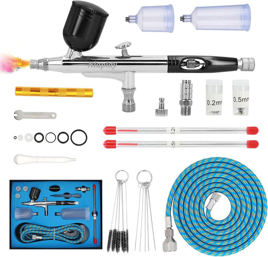 Dual-Action Airbrush Kit for Precision Painting