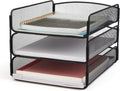 Safco Onyx Desk Organizer: 3-Tray Mail & Paper Sorter