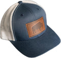 Leather Patch Bison Trucker Hat for Men - Adjustable Snapback