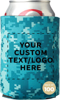 Custom Collapsible Beer Can Coolers 3mm Set of 100 - Personalized Teal