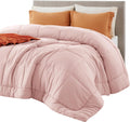 Twin Pink Quilted Comforter Duvet Insert - All-Season Soft Fill
