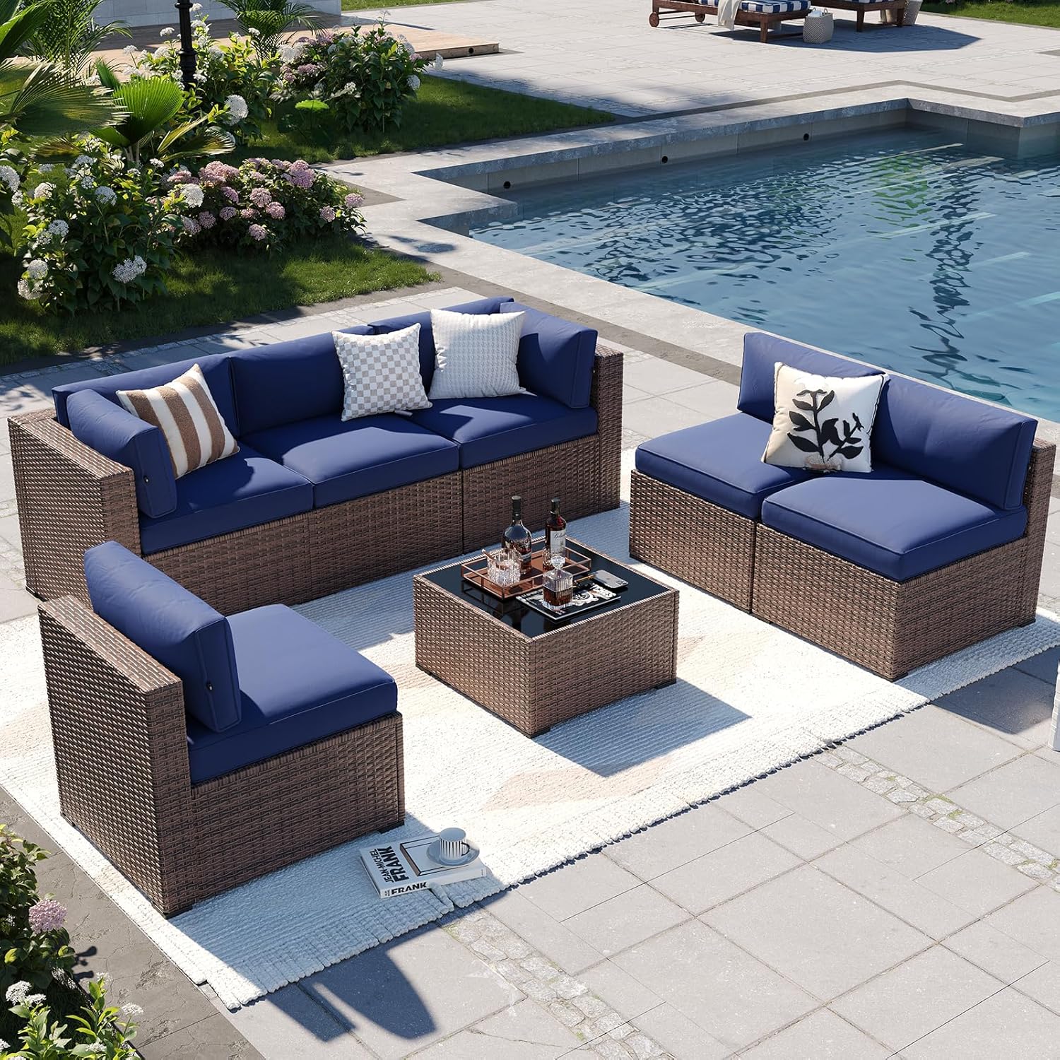 Aoxun 7-Piece Outdoor Patio Furniture Set for Year-Round Comfort