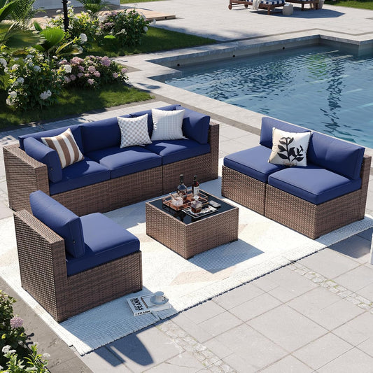 Aoxun 7-Piece Outdoor Patio Furniture Set for Year-Round Comfort