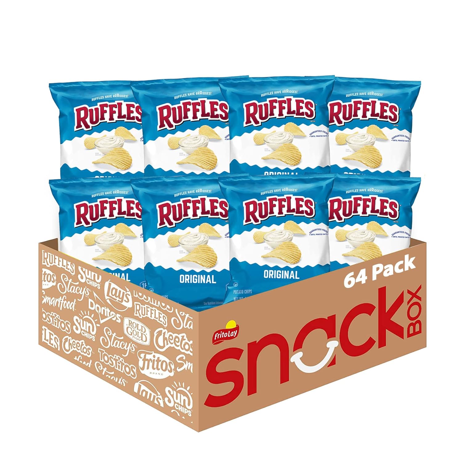 Ruffles Original Potato Chips - Delicious Snack Pack of 64 Bags