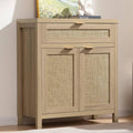 SICOTAS Boho Sideboard Buffet Storage Cabinet - Rattan Doors & Drawer