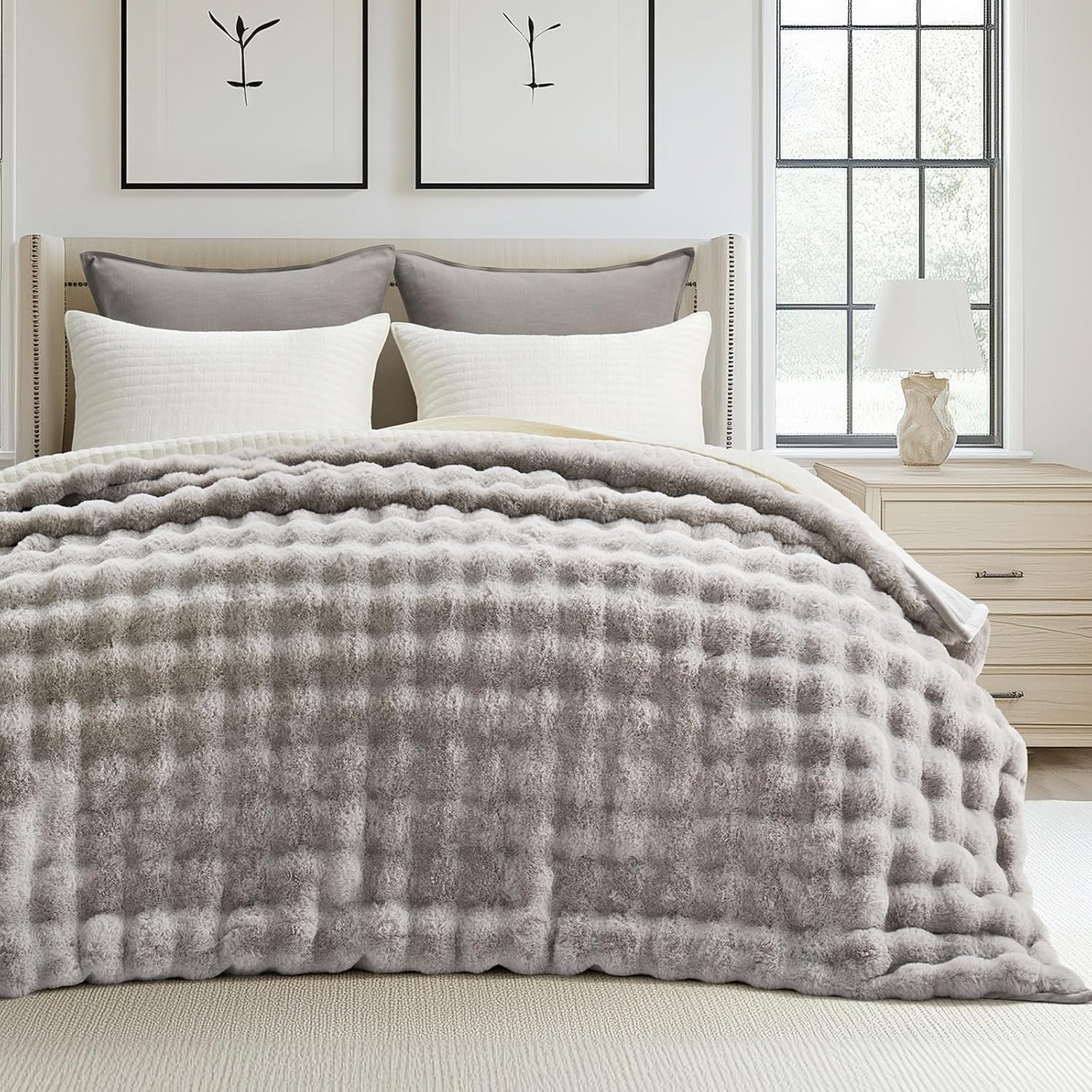 Ridgeline Faux Fur Throw Blanket - Ultra Soft Luxury Comfort
