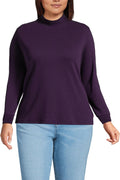 Women's Relaxed Cotton Mock Turtleneck - Soft Stretch Layer