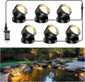 POPOSOAP Pond Lights 6-in-1 Warm White Underwater Pond Lights
