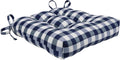 Gingham Plaid Buffalo Check Chair Cushions Pads - Set of 6 Navy