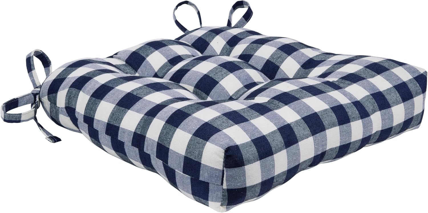 Premium Plush Gingham Plaid Buffalo Checkered Chair Cushions