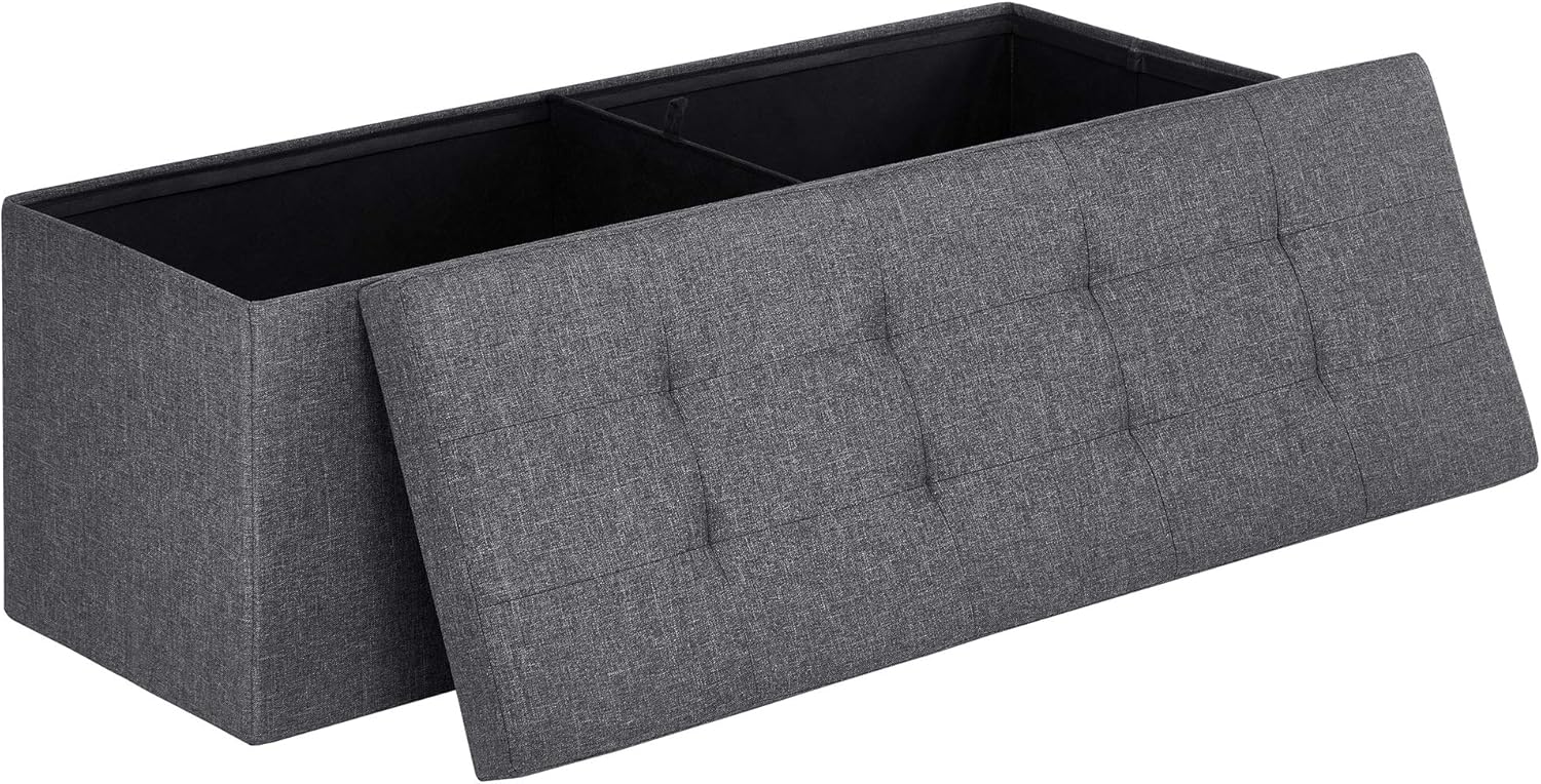SONGMICS MAZIE Collection 43 Inches Folding Storage Ottoman Bench