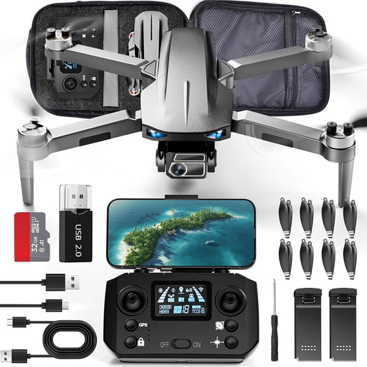 Ultra-Light 4K Camera Drone Bundle - Foldable Design, FPV Transmission, Smart Features & 32GB SD