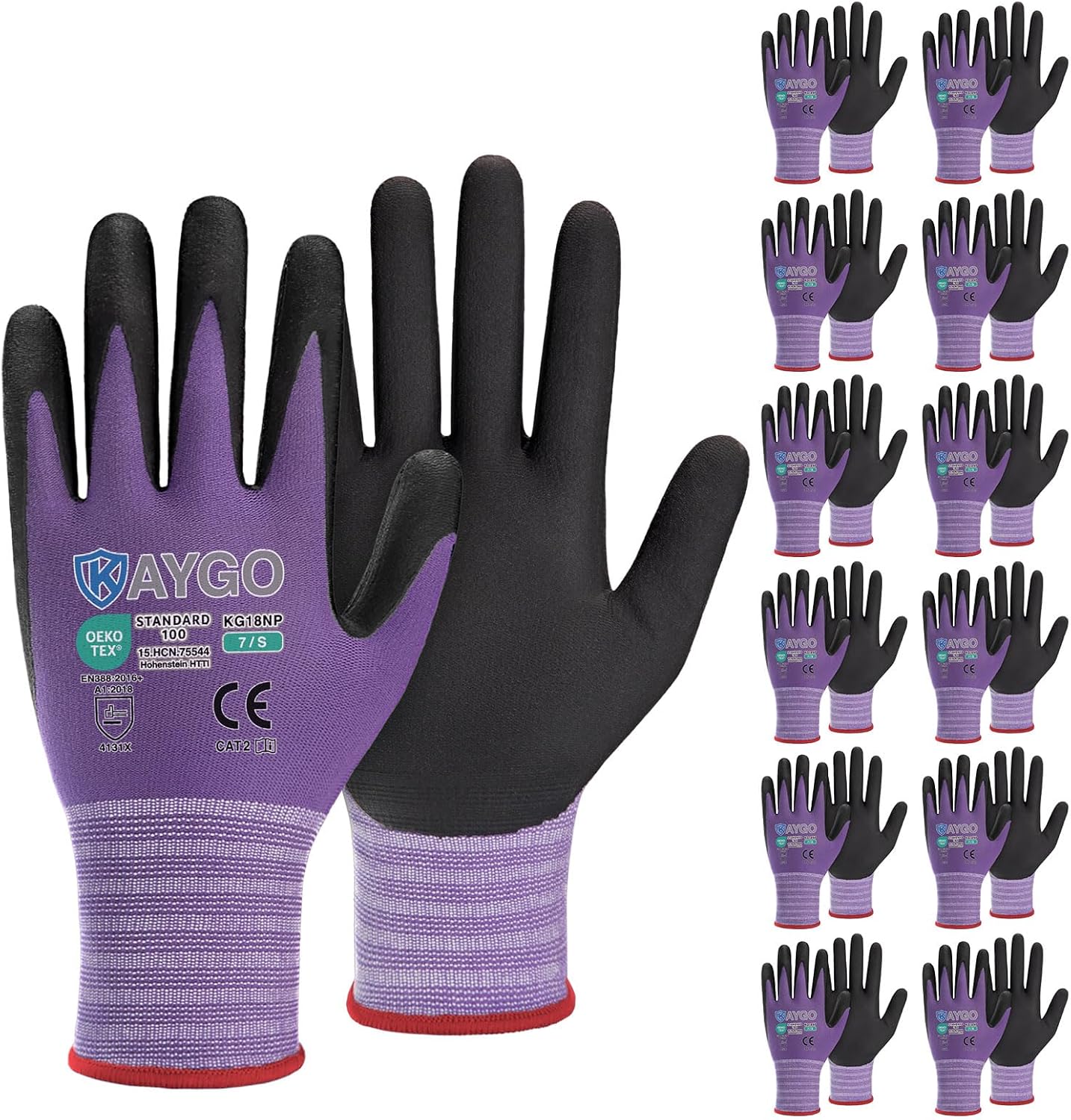 KAYGO Safety Work Gloves with MicroFoam Nitrile Coating