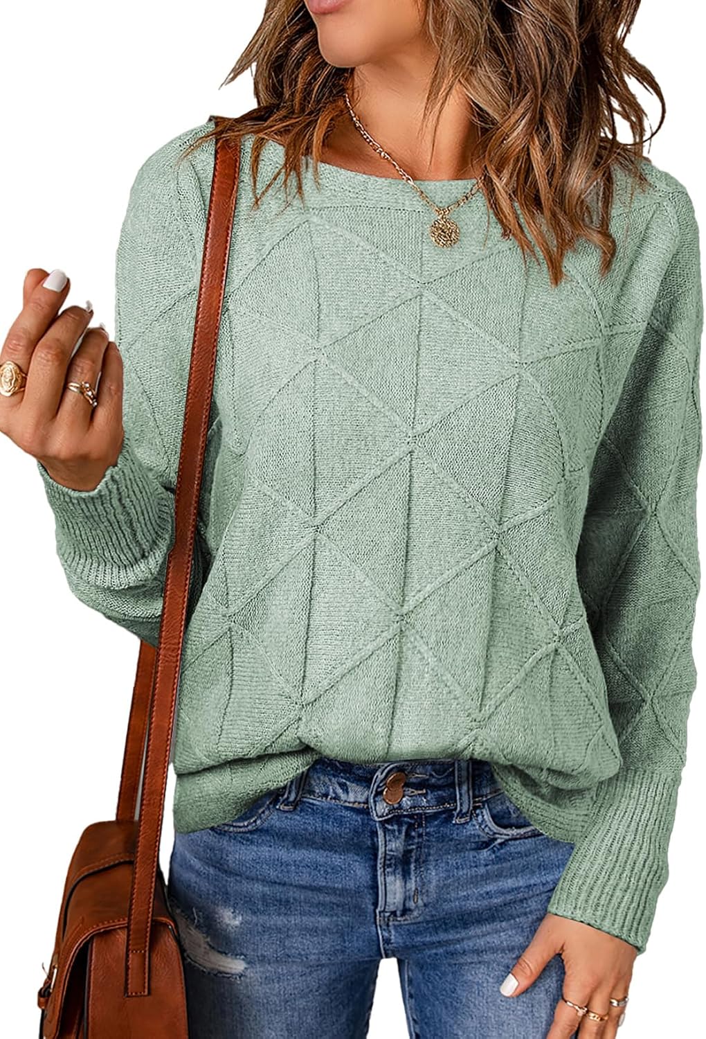 EVALESS Casual Crewneck Sweaters for Women Fall Winter 2025