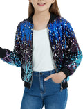 EXARUS Girls Sparkle Sequin Jacket for Stylish Kids 6-12Y