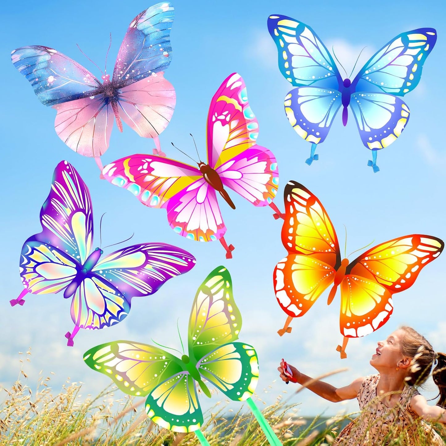 Leitee 6 Pack Large Kites for Kids and Adults - Easy to Fly
