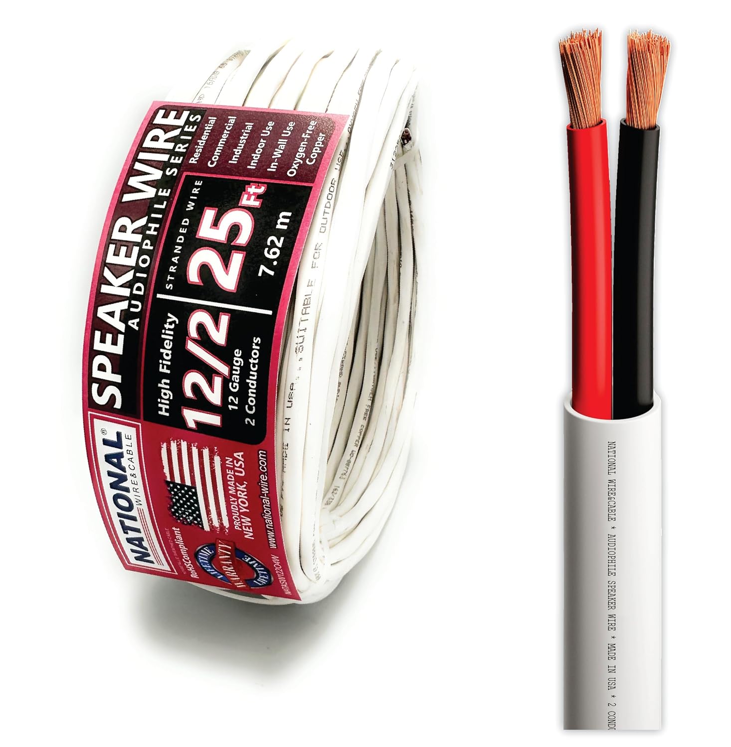 12/2 Audiophile Speaker Wire for Superior Sound Clarity