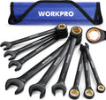 WORKPRO 9-Piece Anti-Slip Ratcheting Combination Wrench Set - Metric