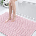 Chenille Bath Rug 59x35 in Pink - Ultra Soft Thick Plush Mat