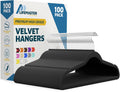 Velvet Non-Slip Plastic Hanger Set - 100 Slim Velvet Hangers