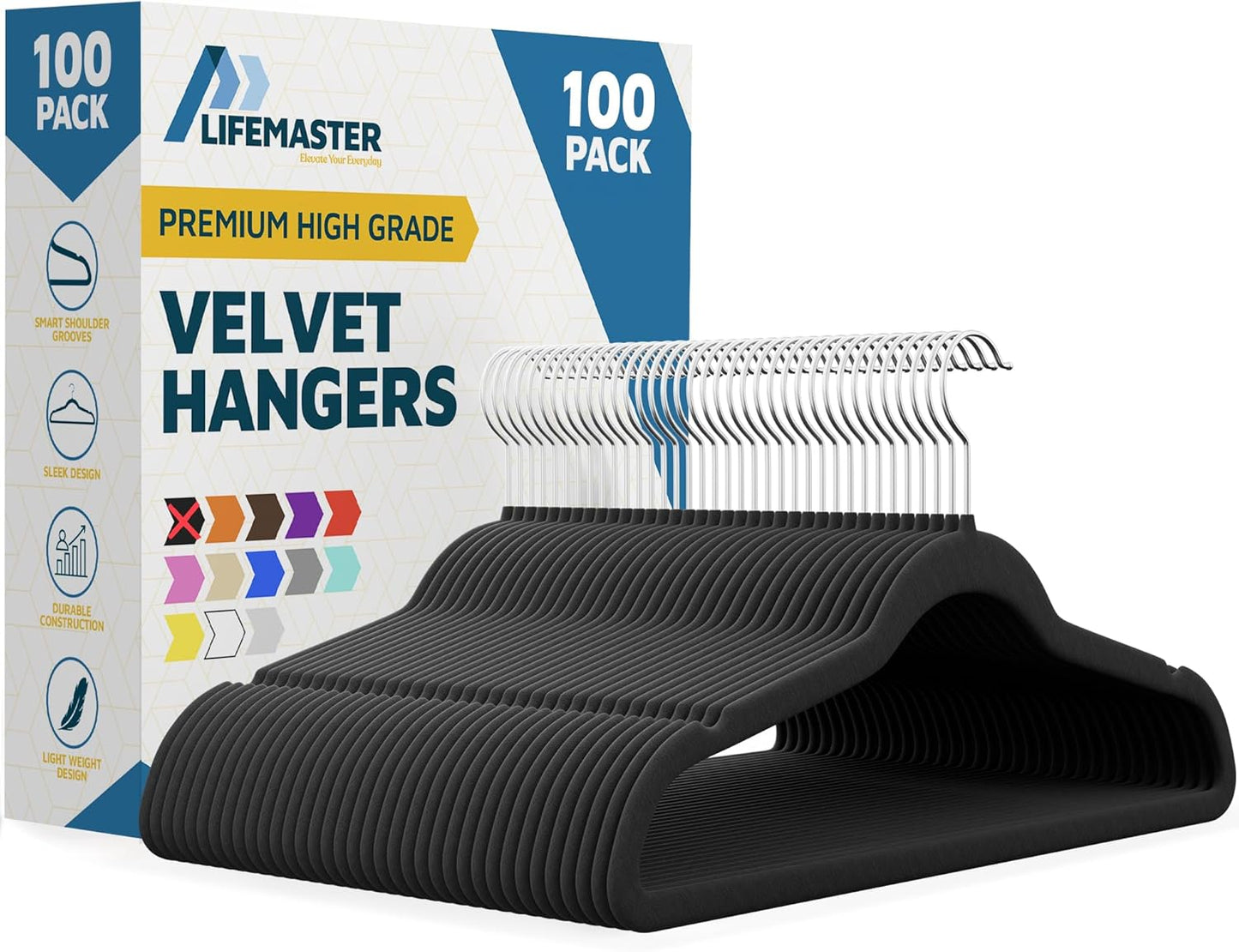 Velvet Non-Slip Plastic Hanger Set - 100 Pieces for Your Closet