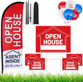 Open House Signs Set with Flag, Arrows, Stakes & Balloons - Complete