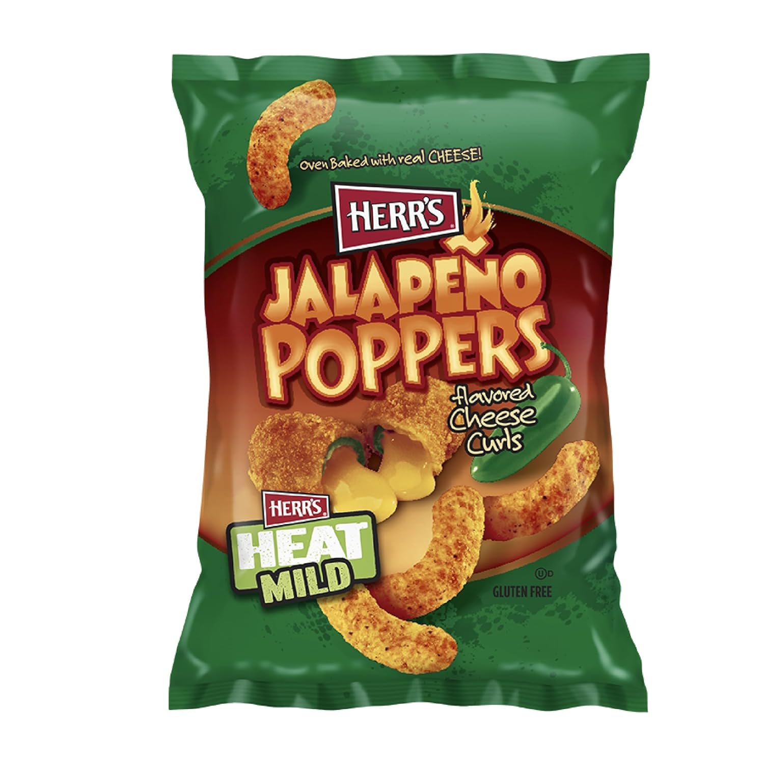 Herr's Jalapeno Poppers Flavored Cheese Curls - Bold Snack