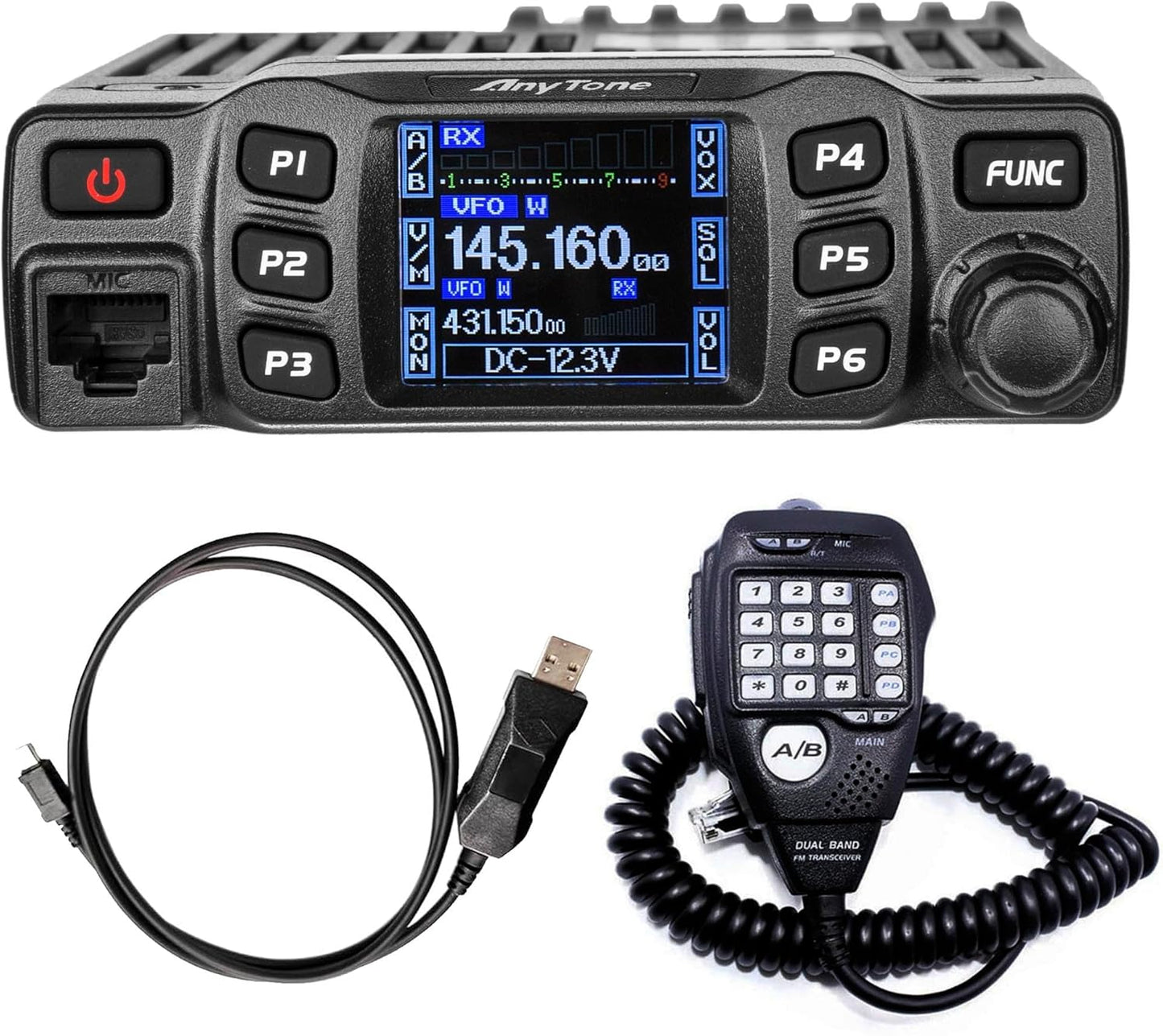 AnyTone AT-778UVII Transceiver Mobile Radio for Vehicles